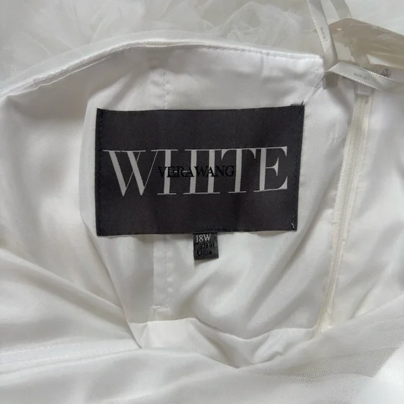 NWT Vera Wang White Wedding Dress Plus Size 18W Strapless Tulle Short Bridal - Picture 14 of 16